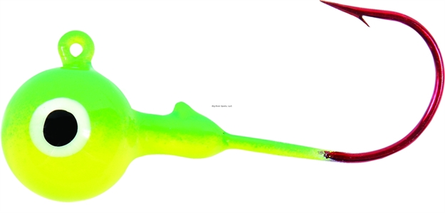 Picture of Shur Strike Round Head Jig Red Hook 3/8 Oz.Lime/Chartreuse 25Pk