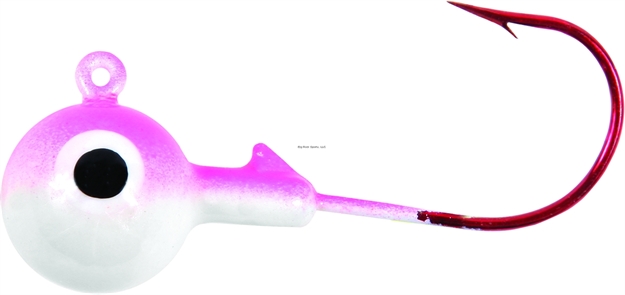 Picture of Shur Strike Round Head Jig Red Hook 3/8 Oz.Pink/White 25Pk