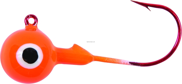 Picture of Shur Strike Round Jighead, 1/16 Oz, Red Hook, Orange, 5/Pack