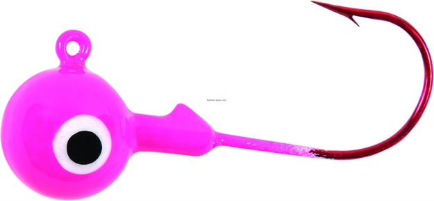 Picture of Shur Strike Round Jighead, 1/16 Oz, Red Hook, Pink, 5/Pack