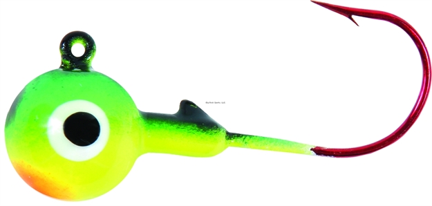 Picture of Shur Strike Round Jighead, 1/32 Oz, Red Hook, Firetiger, 5/Pack