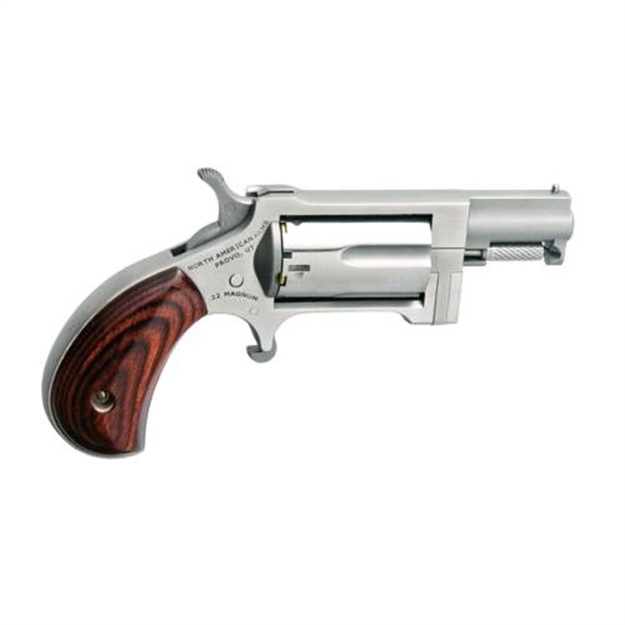 Picture of North American Arms SW Sidewinder  22 Wmr 5 Shot 1.50" Stainless Steel Barrel, Frame & Cylinder, Rosewood Birdshead Grip Exposed Hammer NAA-SW