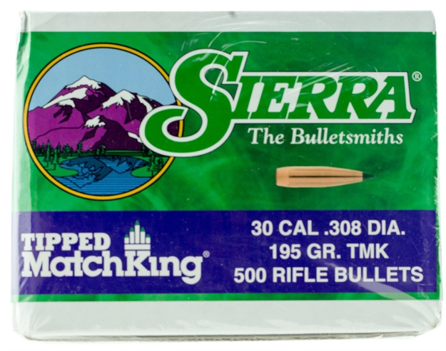 Picture of Sierra 7795C Tipped Matchking 30 Caliber .308 195 GR Tmk 500 Box
