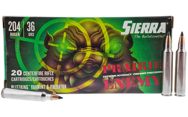 Picture of  Sierra A103611 Prairie Enemy  204Ruger 36Gr Sierra Blitzking 20 Per Box/10 Case 604544658941