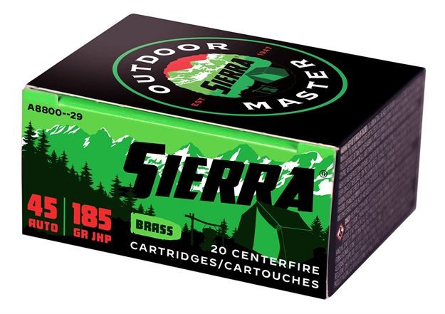 Picture of  Sierra A880029 Outdoor Master  45 Acp 185 GR Jacket Hollow Point Sport Master 20 Bx/ 10 CS -