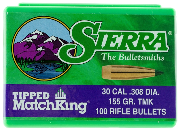 Picture of  Sierra 7755 Tipped Matchking  30Cal 155Gr Tipped Matchking 100/Box 092763077559