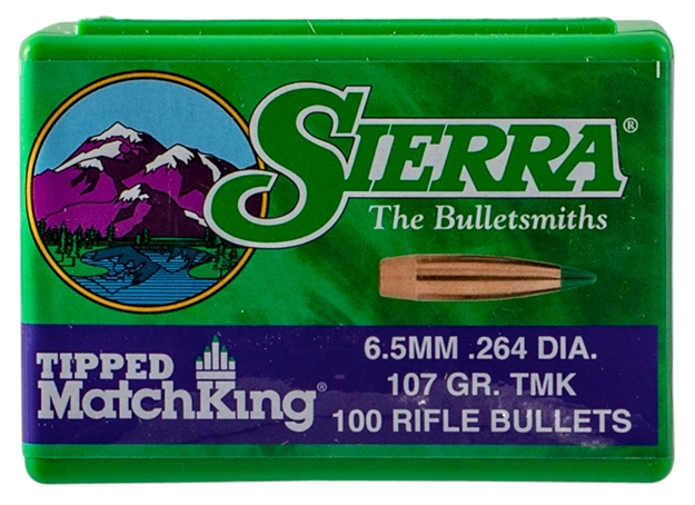 Picture of  Sierra 7407 Tipped Matchking  6.5Creedmoor 107Gr Tipped Matchking 100/Box 092763074077