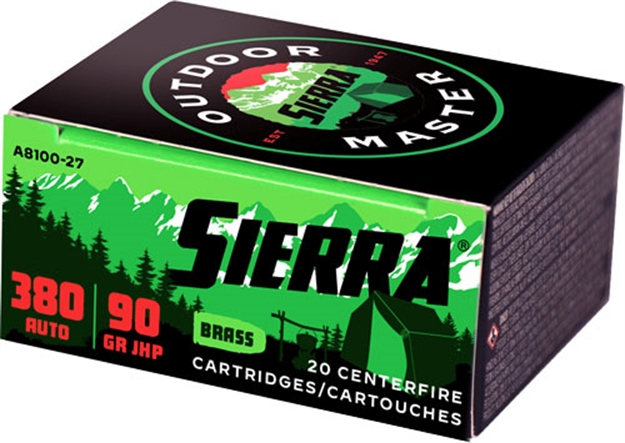 Picture of Sierra Bullets Outdoor Master 380 Acp 90Gr Jhp 20Rd 10Bx/Cs A8100--27 092763600160