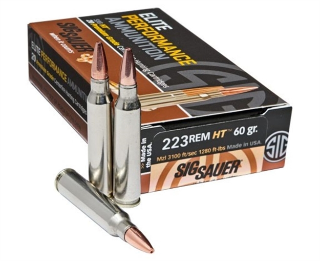 Picture of Sig Sauer Elite Performance Hunting HT Ammo, 223 Rem, 60Gr, Box/20 E223H1-20