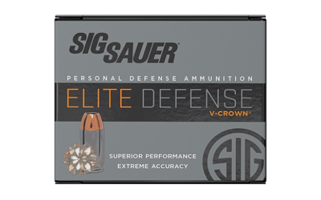 Picture of Sig Sauer Elite V-Crown Performance Pistol Ammo 45 Acp, Jhp, 185 Gr, 995 Fps, 20 Rnd, Boxed E45AP0-20