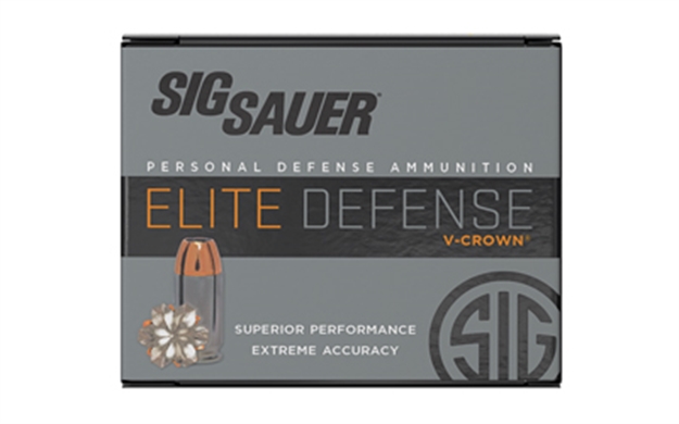 Picture of Sig Sauer E45ap120 Elite Performance  45Acp 200Gr V-Crown Jacketed Hollow Point 20 Per Box/10 Case E45AP1-20