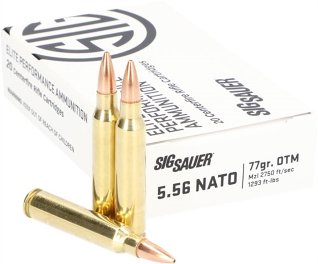 Picture of Sig Sauer Ammo 5.56Nato 77Gr Open Tip Match 20Rd 10Bx/Cs E556M4-20 798681639267