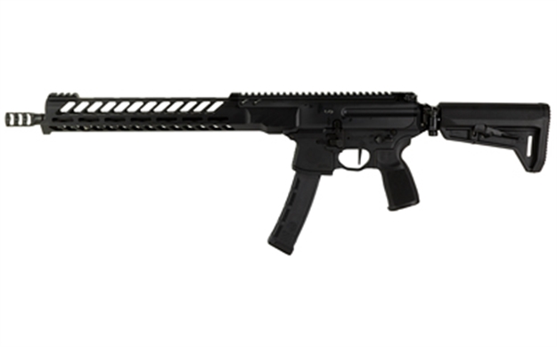 Picture of Sig Sauer Rmpx16b935 Mpx Pcc 9Mm Luger 35+1 16", Black, Slim M-Lok Handgaurd, Folding Magpul Sl-K Stock, Three Chamber Comp, Timney Trigger, Ambi Controls 798681666751 -