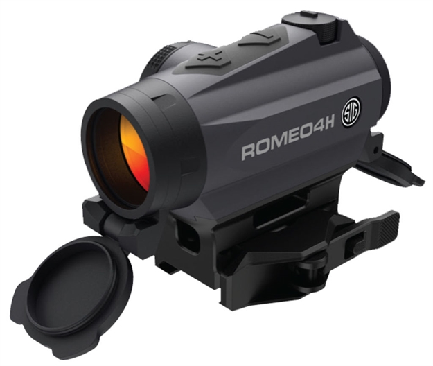 Picture of Sig Sauer Romeo4h Red Dot Sight, Ballistic Circle Plex, 0.5 Moa Adj, Side Battery, Torx And QR Mounts, Graphite SOR43012 798681567850
