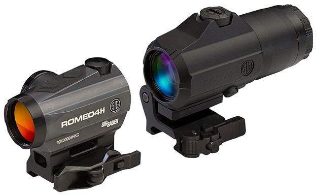 Picture of  Sig Sauer Electro-Optics Sorj43111 Romeo4 And Juliet4 Combo Kit Graphite/Black 1X/4X 20Mm/24Mm 2 Moa Red Ballistic Circle Dot Reticle 798681577064