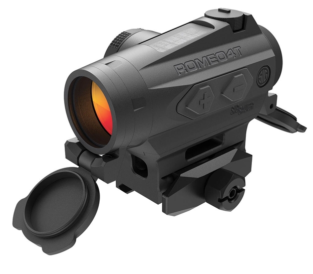 Picture of Sig Sauer Romeo4t Red Dot Sight, Ballistic Circle Plex, Solar, 0.5 Moa Adj, Side Battery, Hex Bolt Mount And Spacer, Black SOR43032