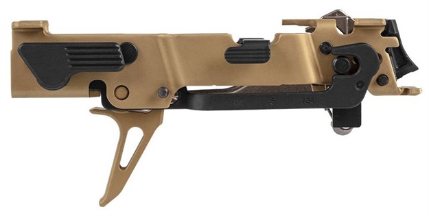 Picture of Sig Sauer 8900160 P320 Custom Works Fire Control Unit *Ffl Item (Fcu Only), 9Mm Luger/40 S&W/357 Sig, Gold Nitride, Titanium Frame & Flat Face Skeletonized Trigger, Fits Sig P320 Parts N/A 798681633319