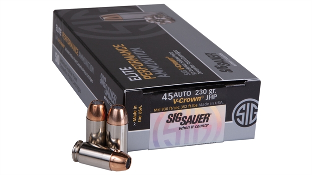Picture of Sig Sauer V-Crown Performance Pistol Ammo 45 Acp, Jhp, 230 Gr, 50 Rnd E45AP2-50