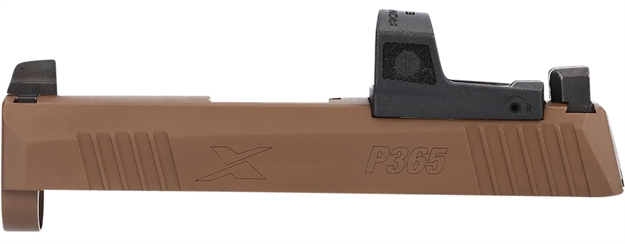 Picture of  Sig Sauer 8900984 P365x Slide Assembly Fits Sig P365x 9Mm Luger Coyote Brown Nitride Stainless Steel Optic Cut/Serrated Slide Xray3 Sights