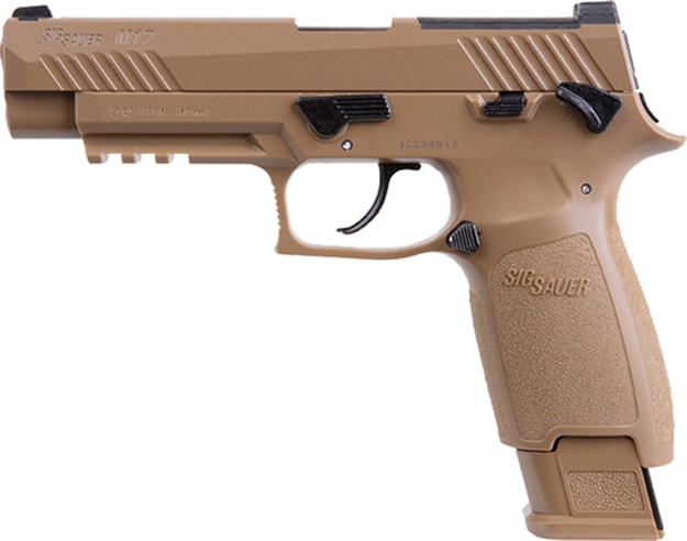 Picture of Sig Sauer Airguns Airm17177 P320-M17 Air Pistol Co2 177 Pellet 20+1 4.70" Coyote Polymer Grips AIR-M17-177 798681587902