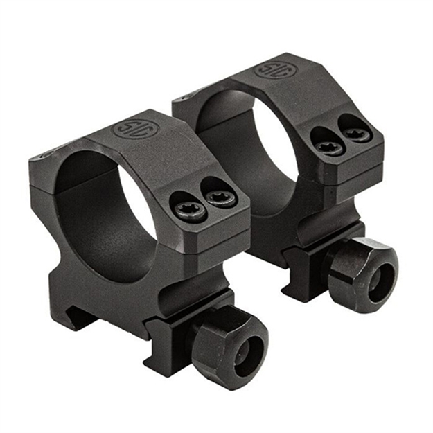 Picture of Sig Sauer Alpha1 Scope Rings, 1Inch, High Profile 1.12 In., Alum, Sig Hunting, Complete Set, Matte Blk SOA10021