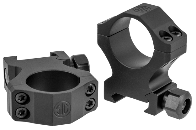 Picture of Sig Sauer Alpha1 Scope Rings, 30Mm, Extra High Profile 1.25 In. , Alum, Sig Hunting, Complete Set, Matte Blk SOA10014