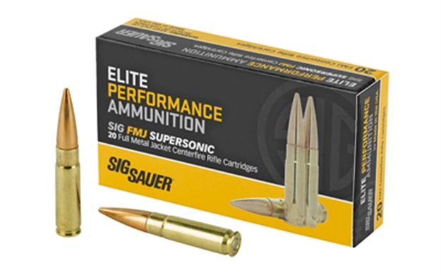Picture of Sig Sauer E300b120 Elite Performance  300 Blackout 125 GR Full Metal Jacket 20 Per Box/ 25 Case SGE300B1-20