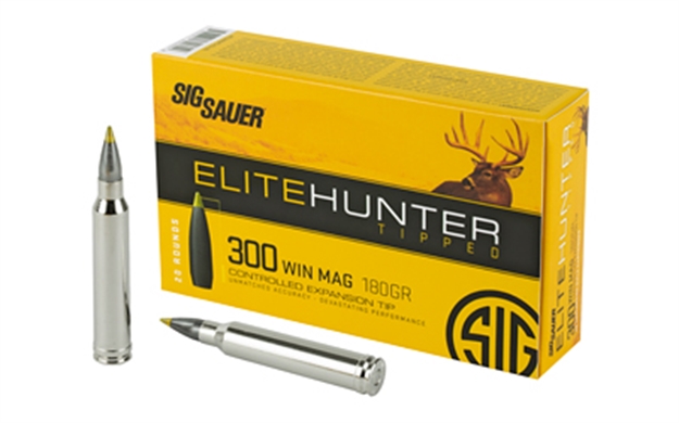Picture of Sig Sauer E3wmmth320 Elite Hunter Tipped  300 Win Mag 180 GR 2960 Fps Controlled Expansion Tip (Cet) 20 Bx/10 CS E3WMTH320 798681620609