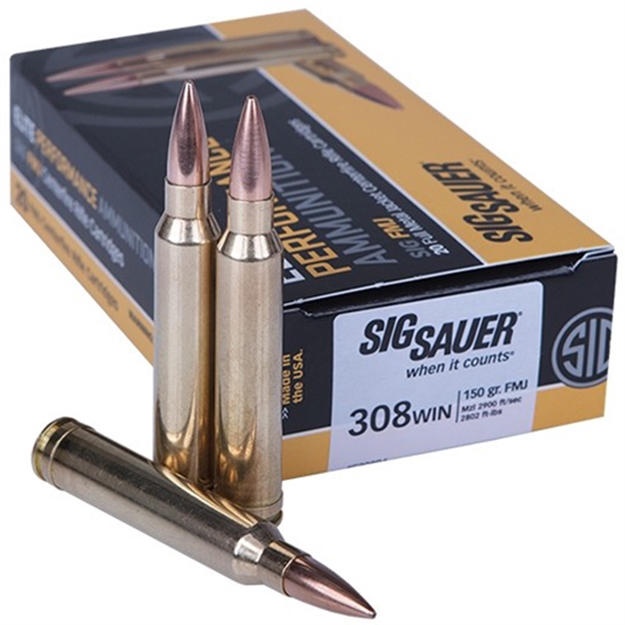 Picture of Sig Sauer E308b120 Elite Performance  308 Win 150 GR Full Metal Jacket 20 Per Box/ 25 Case E308B1-20