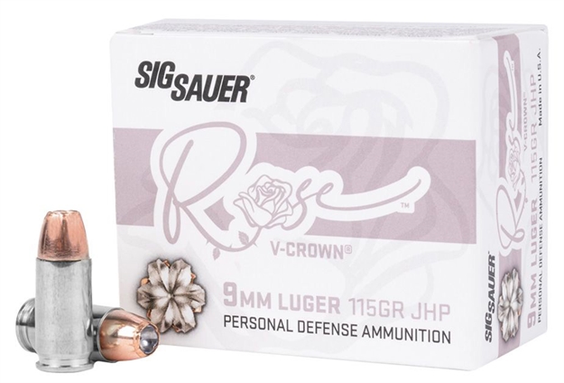 Picture of  Sig Sauer E9mma1rose20 Rose  9Mm Luger 115Gr V-Crown Jacketed Hollow Point 20 Per Box/10 Case