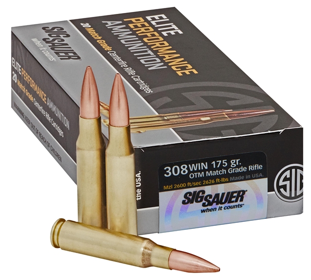 Picture of Sig Sauer E308m220 Marksman Elite  308 Win 175 GR Open Tip Match 20 Per Box/ 10 Case E308M2-20 798681568192