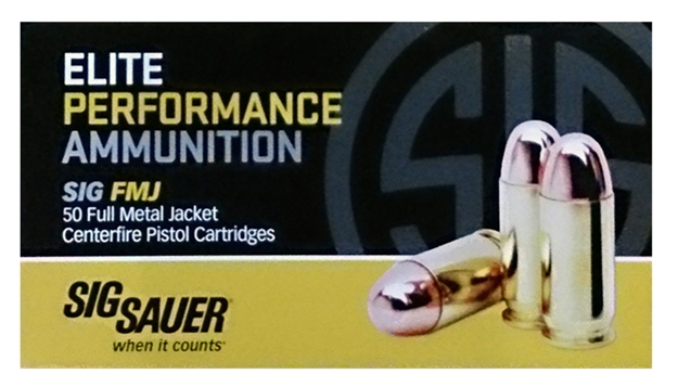 Picture of Sig Sauer Elite Performance Pistol Ball Ammo 45 Acp, Fmj, 230 Gr, 830 Fps, 50 Rnd, Boxed E45BA3-50