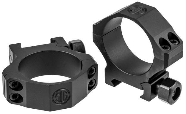 Picture of Sig Sauer Alpha1 Scope Rings, 34Mm, Med Profile 0.94 In. , Alum, Sig Hunting, Complete Set, Matte Blk SOA10016 798681616374