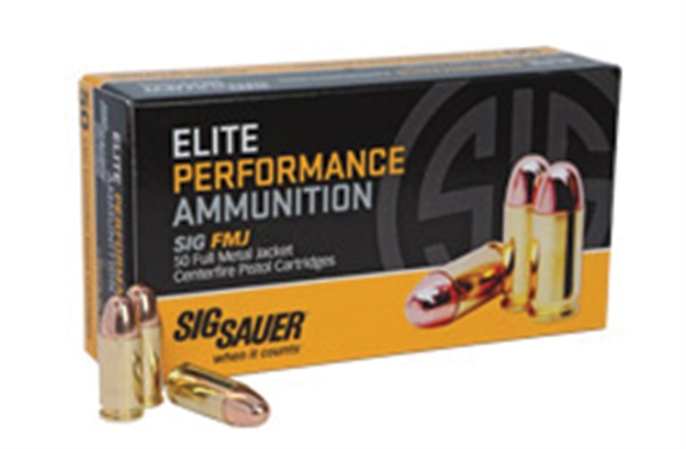Picture of Sig Sauer Elite Performance Pistol Ball Ammo 9Mm, Fmj, 115 Gr, 1185 Fps, 50 Rnd, Boxed E9MMB1-50