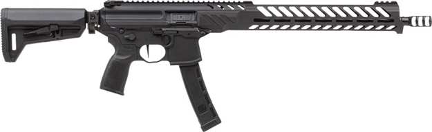Picture of Sig Sauer Rmpx16b935 Mpx Pcc 9Mm Luger 35+1 16", Black, Slim M-Lok Handgaurd, Folding Magpul Sl-K Stock, Three Chamber Comp, Timney Trigger, Ambi Controls 798681666751 -
