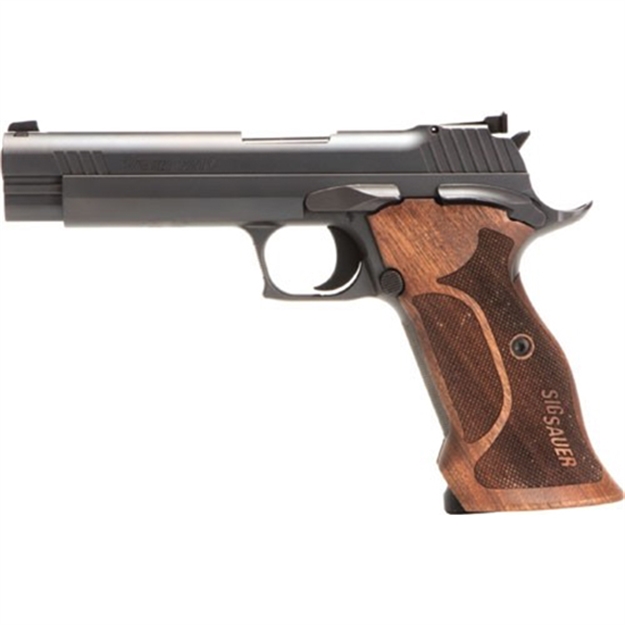 Picture of Sig Sauer P210 Target Semi-Auto Pistol 9Mm, 5" Bbl, Blk, Sao, Adjustable Sights, Walnut Grips, (2) 8+1 Rnd 210A-9-TGT 798681544752
