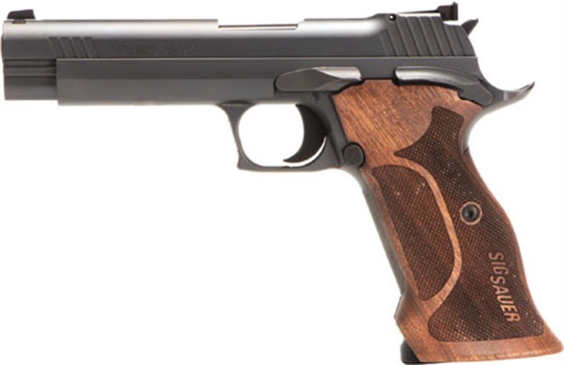 Picture of Sig Sauer P210 Target Semi-Auto Pistol 9Mm, 5" Bbl, Blk, Sao, Adjustable Sights, Walnut Grips, (2) 8+1 Rnd 210A-9-TGT