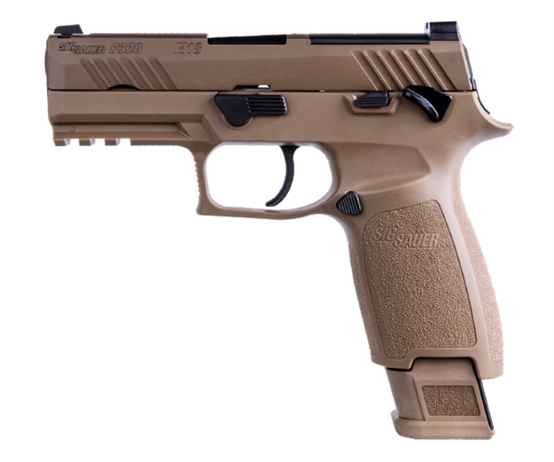 Picture of Sig Sauer P320 Semi-Auto Pistol, 9Mm, 3.9" Bbl, M18, Coyote, Striker, Siglite W/Dp Plate, Poly Grip, Rail, (1) 17Rd (2) 21Rd Mag 320CA-9-M18-MS