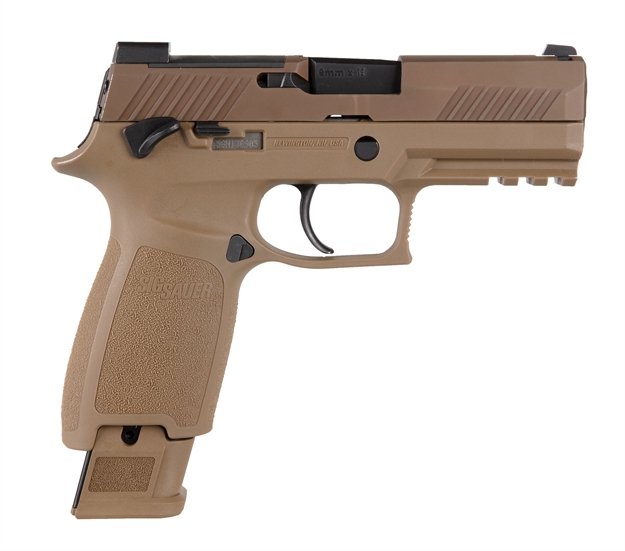 Picture of Sig Sauer P320 Semi-Auto Pistol, 9Mm, 3.9" Bbl, M18, Coyote, Striker, Siglite W/Dp Plate, Poly Grip, Rail, (1) 17Rd (2) 21Rd Mag 320CA-9-M18-MS