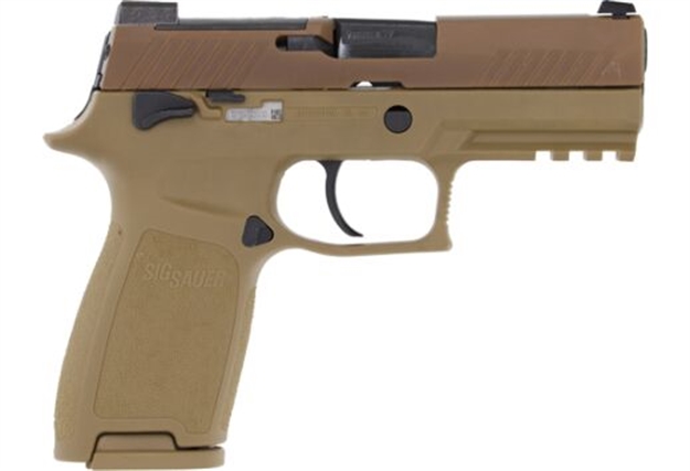 Picture of Sig Sauer P320 M18 9Mm 3.9" Nite Sgt OR (3)10Rd Coyote CA Compliant 798681691968 -