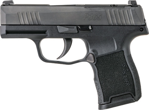 Picture of Sig Sauer 365380Bssms P365  Micro-Compact 380 Acp 10+1 3.10" Black Carbon Steel Barrel, Black Nitron Optic Ready/Serrated Slide & Frame W/Sig Rail, Black Polymer Grips, Manual Safety, Right Hand 798681640164 -