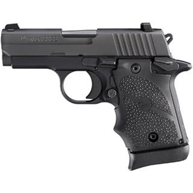 Picture of Sig Sauer 9389Brgambi P938 Micro-Compact Brg 9Mm Luger 3" 7+1 Black Nitron Stainless Steel Black Hogue Rubber Grip 938-9-BRG-AMBI 798681443352