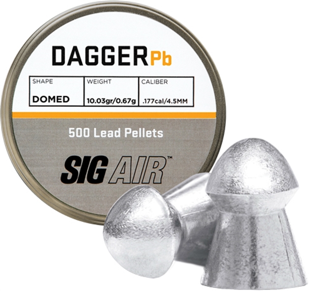 Picture of Sig Sauer Pellets 177 Dagger Domed 10.03Gr Lead Alloy 500 CT AIR-AMMO-DPB-177