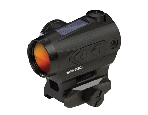 Picture of Sig Sauer Romeo4t Red Dot Sight, Ballistic Circle Dot, Solar, 0.5 Moa Adj, Side Battery, Hex Bolt Mount And Spacer, Black SOR43031