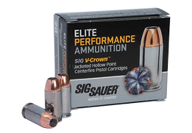 Picture of Sig Sauer E40sw250 Elite Performance  40S&W 180Gr V-Crown Jacketed Hollow Point 50 Per Box/10 Case E40SW2-50