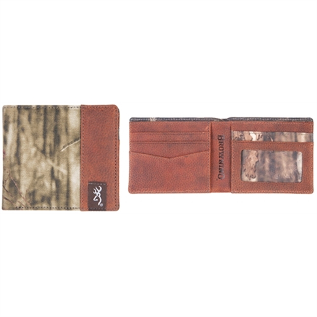 Picture of Browning Men's Bi-Fold Leather Wallet Moinf Camo Trim