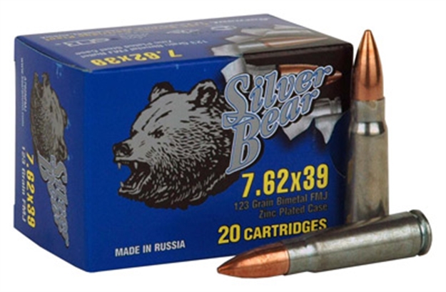 Picture of Silver Bear Bear 7.62X39 123Gr. Fmj Zinc Plated 500 Round Case