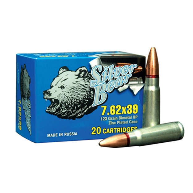 Picture of Silver Bear Bear 7.62X39 123Gr Jhp Zinc-Plated 500 Round Case
