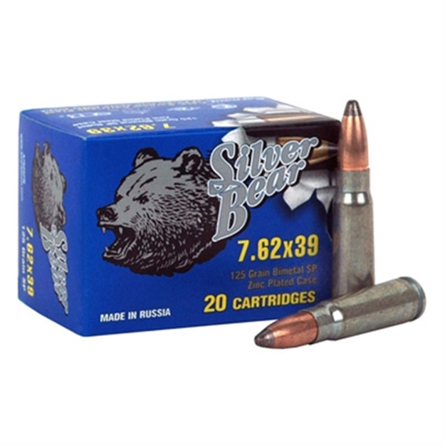 Picture of Silver Bear Bear 7.62X39 125Gr. SP Zinc Plated 500 Round Case