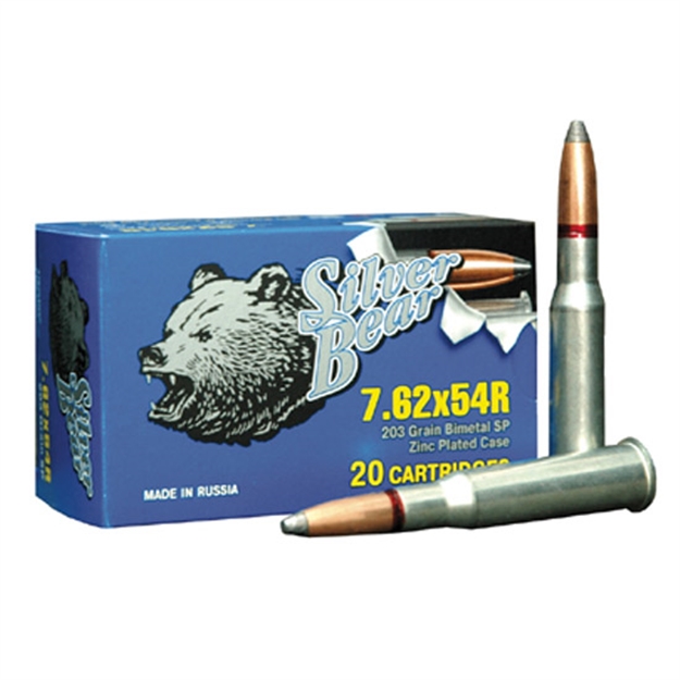 Picture of Silver Bear Bear 7.62X54r 203Gr. SP Soft-Point Zinc Plated 20-Pack